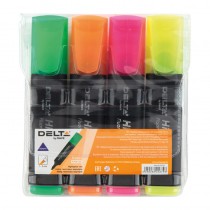 Маркер Highlighter D2501, 1-5 мм клиноп., набір з 4-х кол. Axent